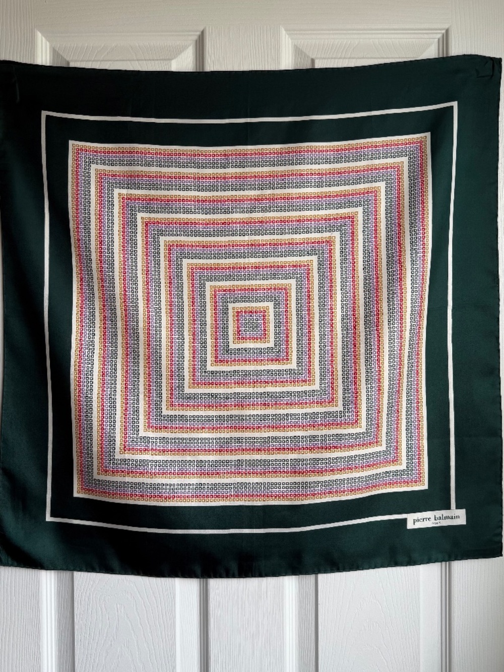 NWOT Vintage Pierre Balmain Paris Square Scarf Geometric Art Deco